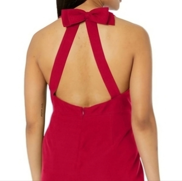 navy blue holiday dress Open Back Slit Maxi Dress